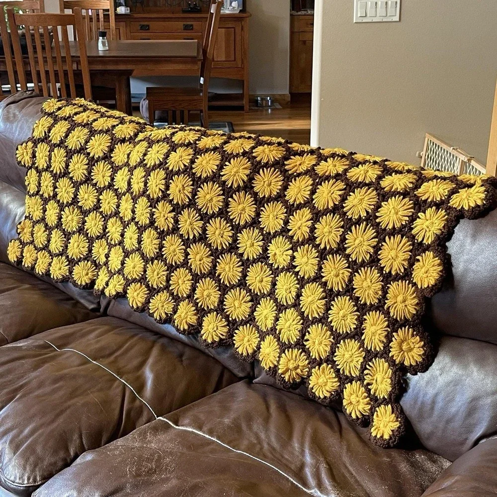 Vintage 70s Crochet Throw 56